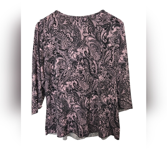 Studio 1940 Women's Pink and Black Paisley Top Size 14/16w - Picture 2 of 3